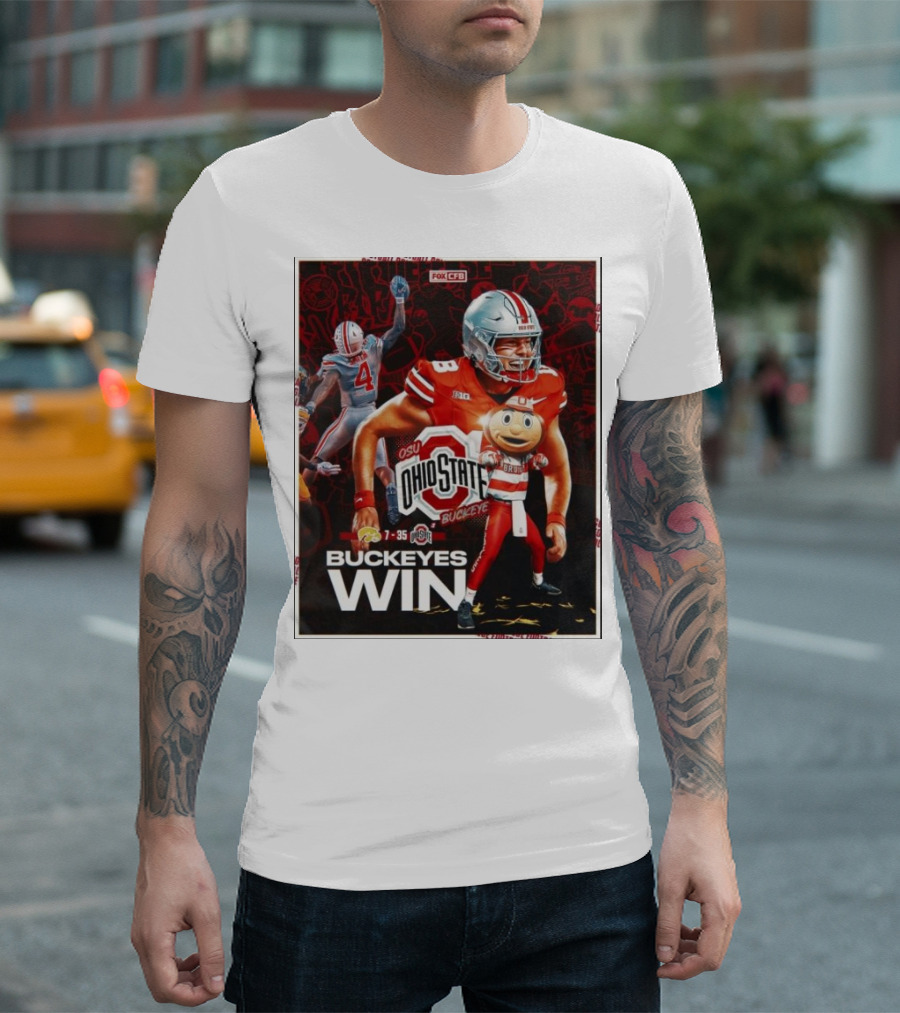 Ohio State Buckeyes Win 35 7 Over Iowa Hawkeyes Football 2024 Final Score T-Shirt