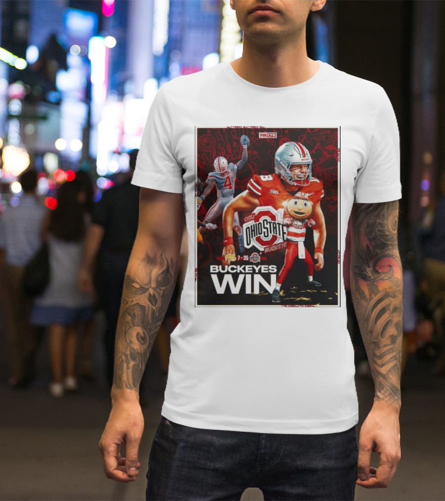 Ohio State Buckeyes Win 35 7 Over Iowa Hawkeyes Football 2024 Final Score T-Shirt