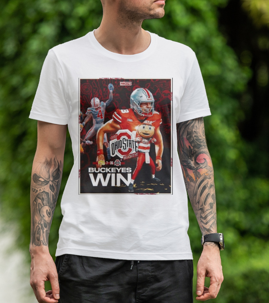Ohio State Buckeyes Win 35 7 Over Iowa Hawkeyes Football 2024 Final Score T-Shirt