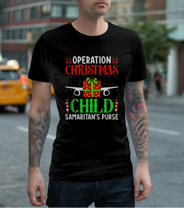 Operation Christmas Child Samaritan's Purse Airplane Gift Box Candles T-Shirt