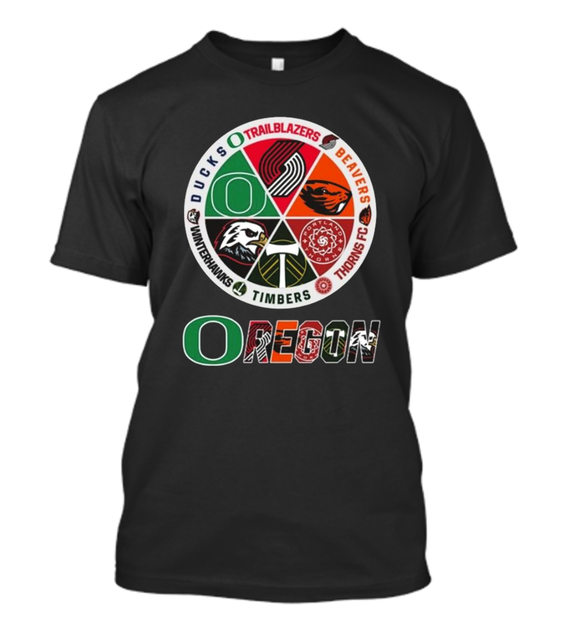 Oregon Ducks Trailblazers Beavers Thorns FC Timbers Winterhawks Circle T-Shirt