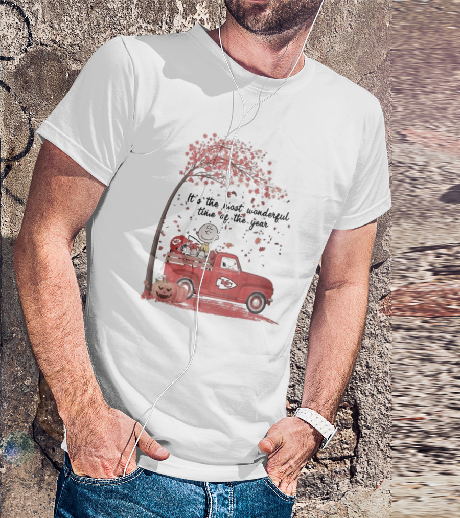 Peanuts Characters Kansas City Chiefs Halloween Truck T-Shirt