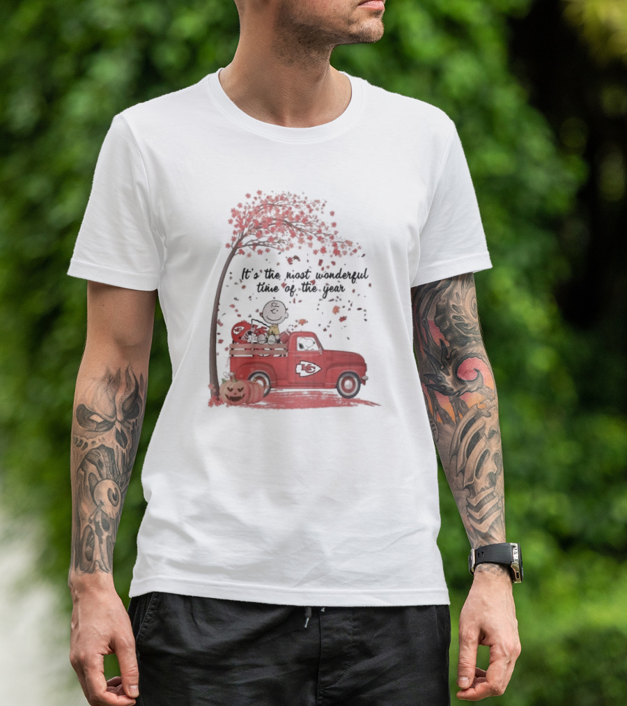 Peanuts Characters Kansas City Chiefs Halloween Truck T-Shirt
