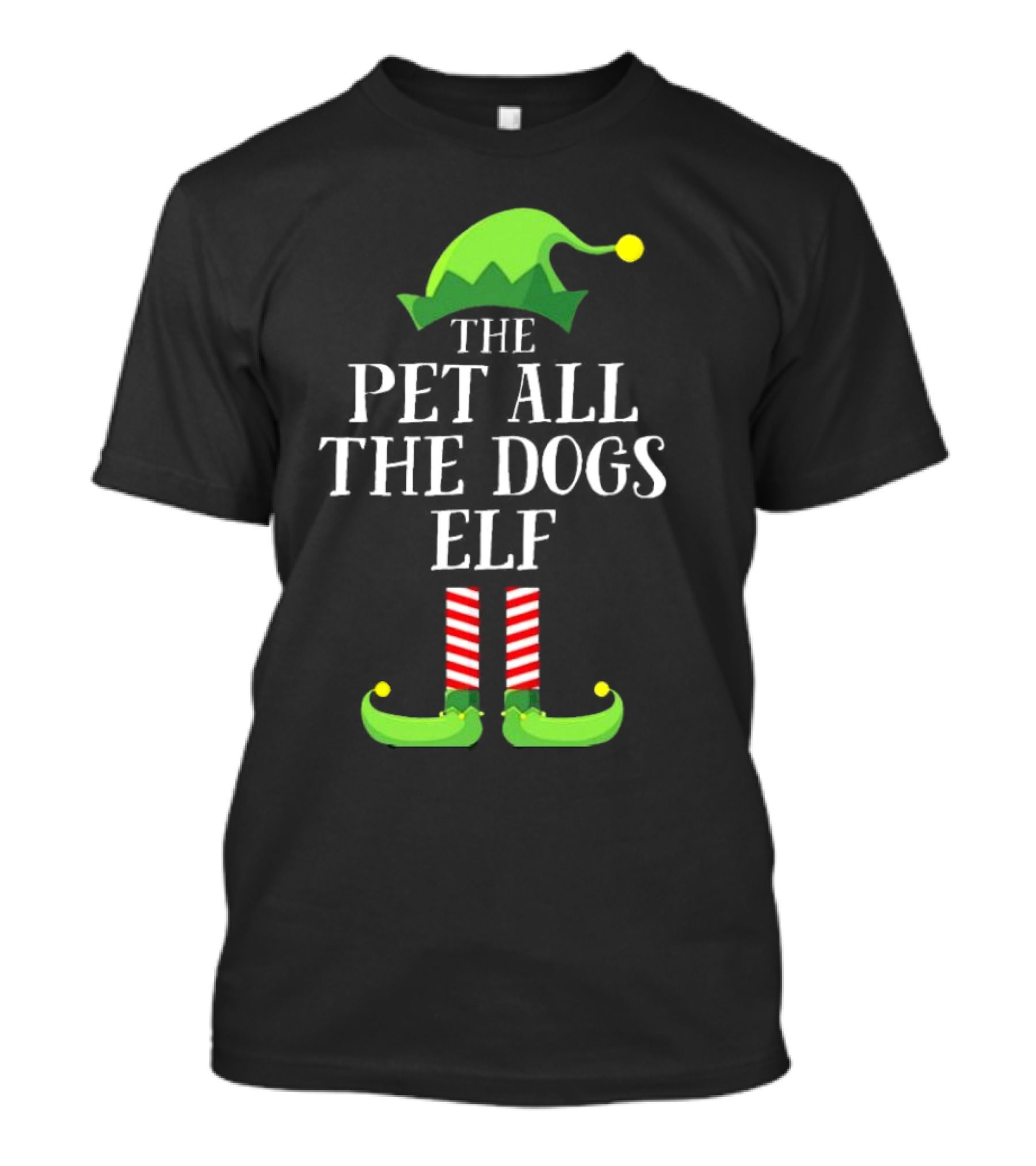 The Pet All The Dogs Elf Matching Family Group Christmas Pajama T-Shirt
