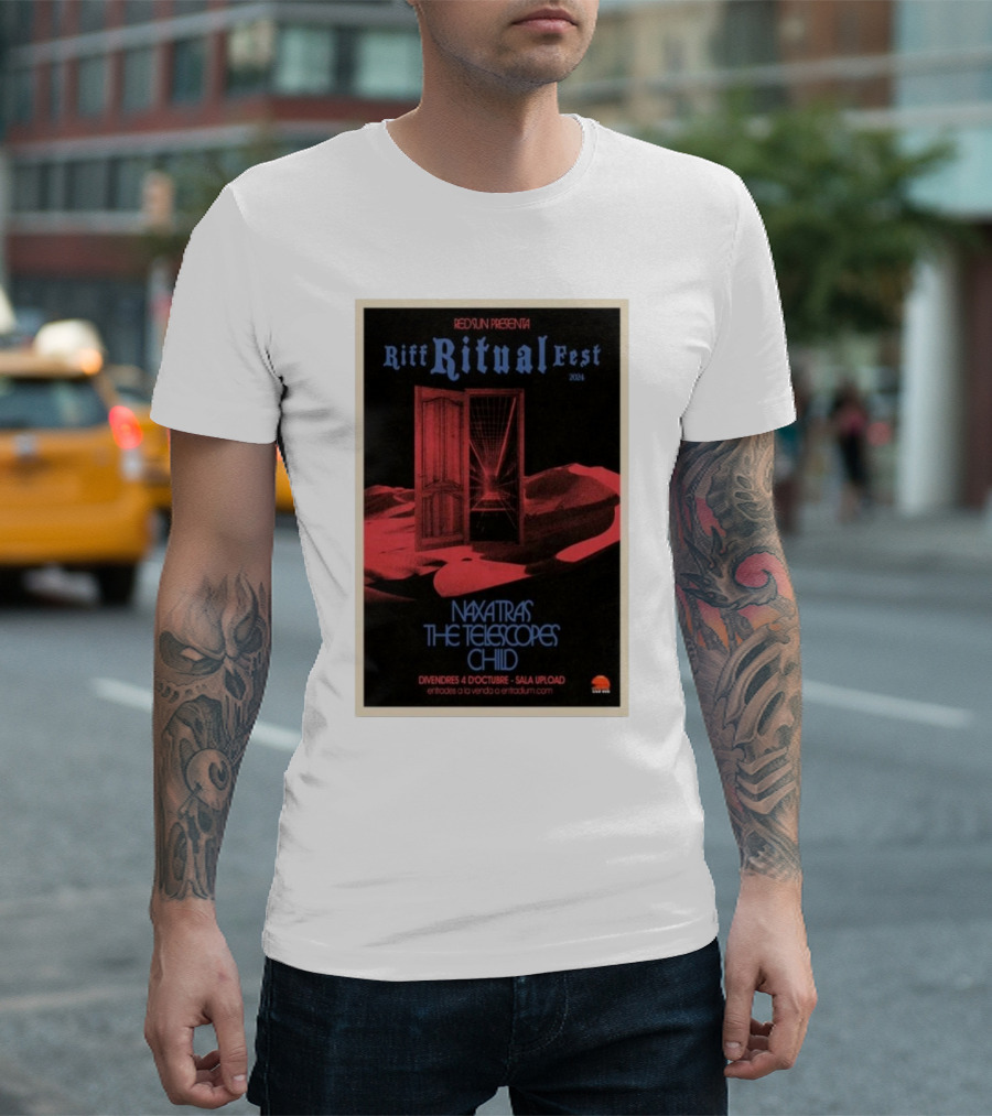 Red Sun Presenta Riff Ritual Fest 2024 Sala Upload Barcelona Oct 4 Naxatras The Telescopes Child T-Shirt