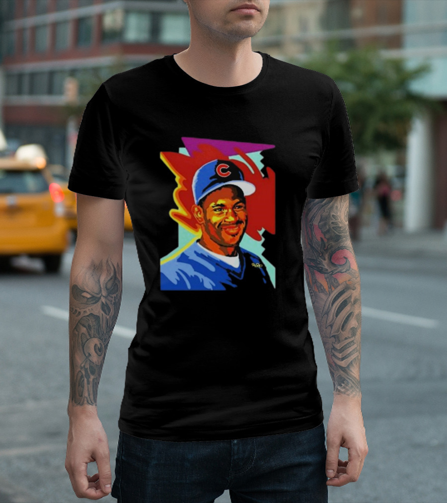 Sammy Cubs Portrait Colorful Art Baseball Cap T-Shirt