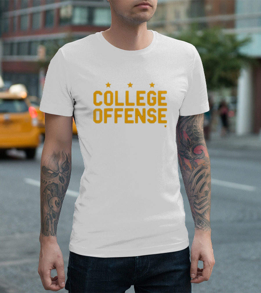 College Offense Yellow Stars Shane Peacher T-Shirt