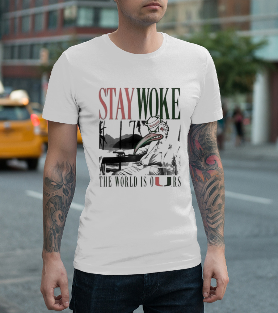 Stay Woke The World Is Ours Miami Hurricanes Vintage T-Shirt