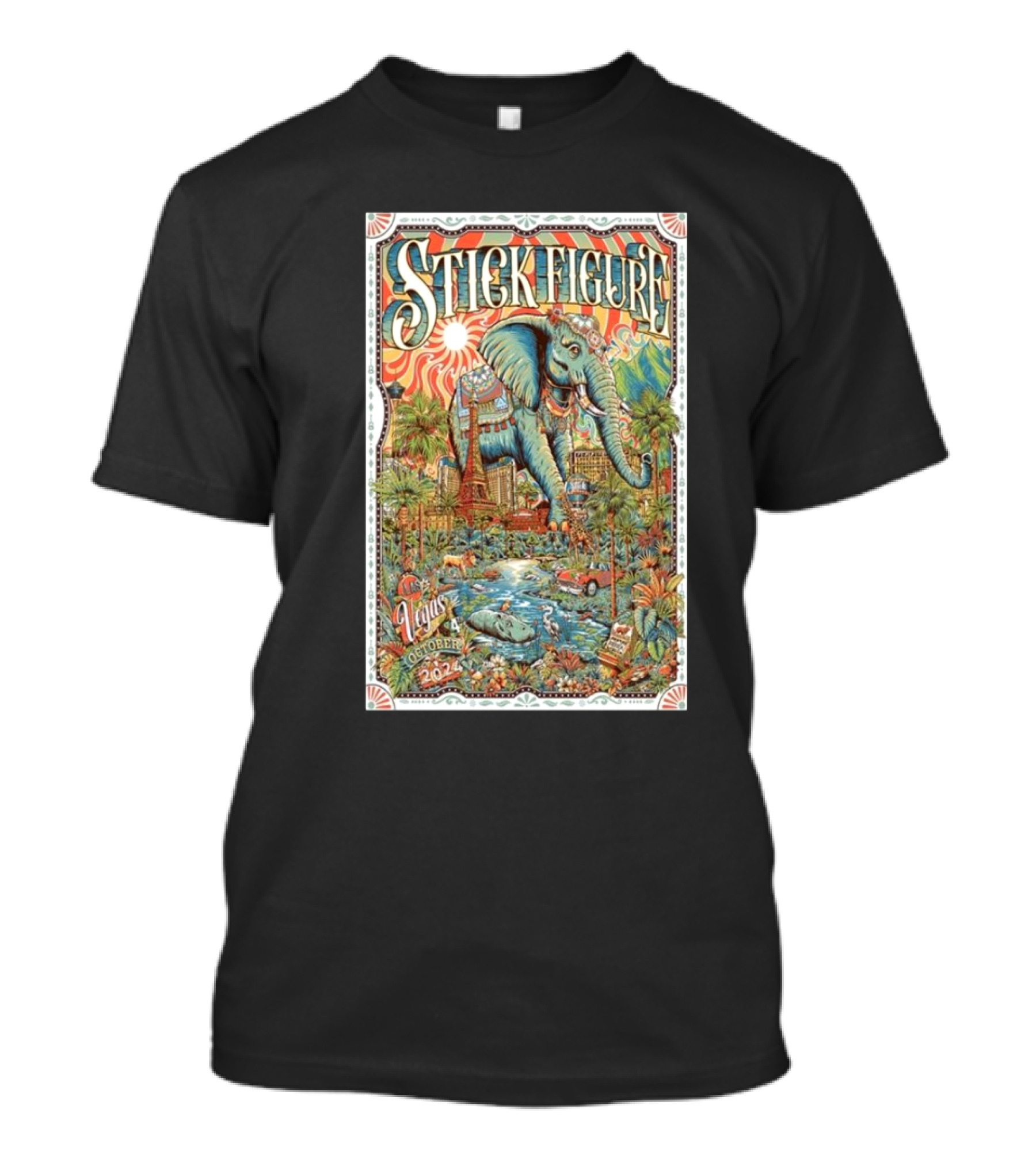 Stick Figure Reggae Rise Up Las Vegas October 4 2024 Elephant T-Shirt