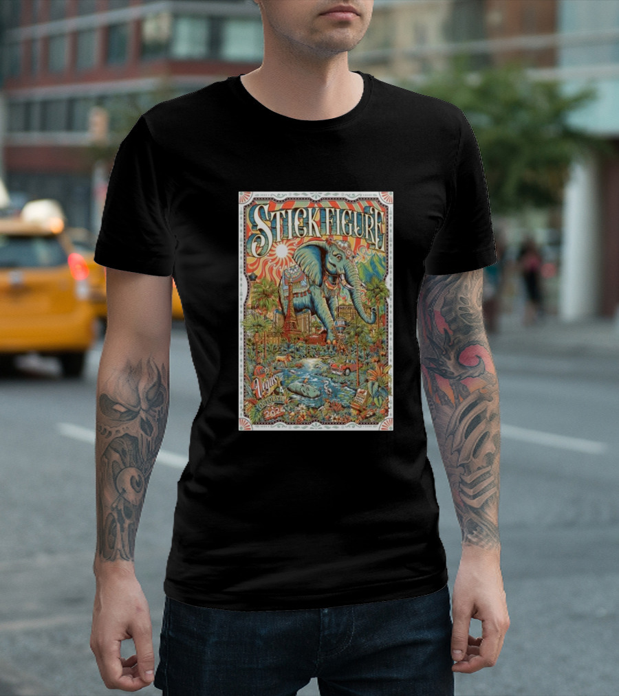 Stick Figure Reggae Rise Up Las Vegas October 4 2024 Elephant T-Shirt