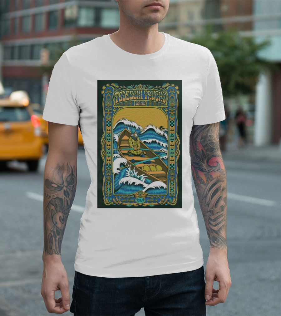Tedeschi Trucks Band Wang Theatre Boston MA October 4 2024 Vintage Rowboat Ocean Waves Art Nouveau T-Shirt