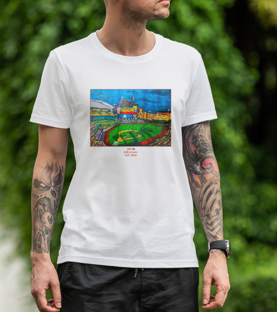 Welcome Comerica Park Stadium 2100 Woodward Ave Detroit MI 48201 Vibrant Baseball Stadium Art Detroit Michigan T-Shirt
