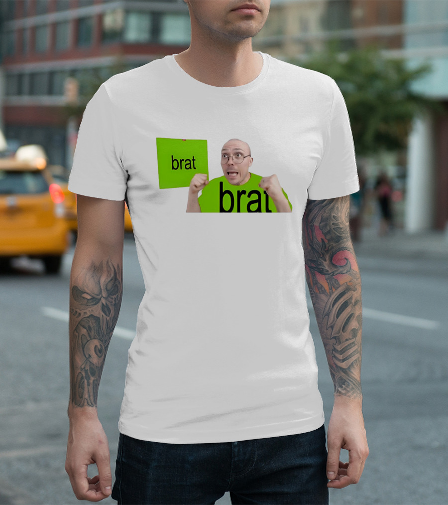 Anthony Fantano Brat Neon Green Double Brat Face T-Shirt