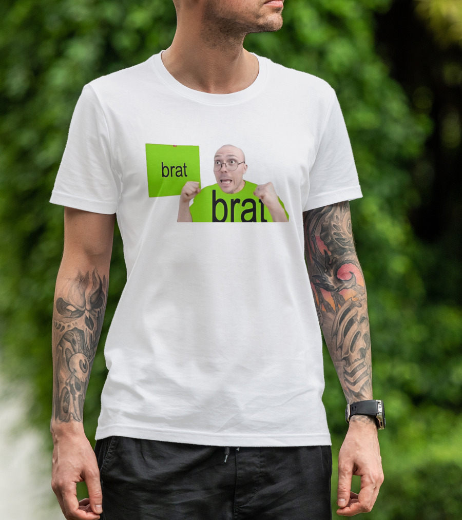 Anthony Fantano Brat Neon Green Double Brat Face T-Shirt
