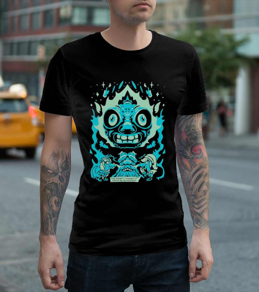 Dinosaur Link and Zelda with Majora's Mask Moon The Moon? I Thought It Would Be an Asteroid T-Shirt