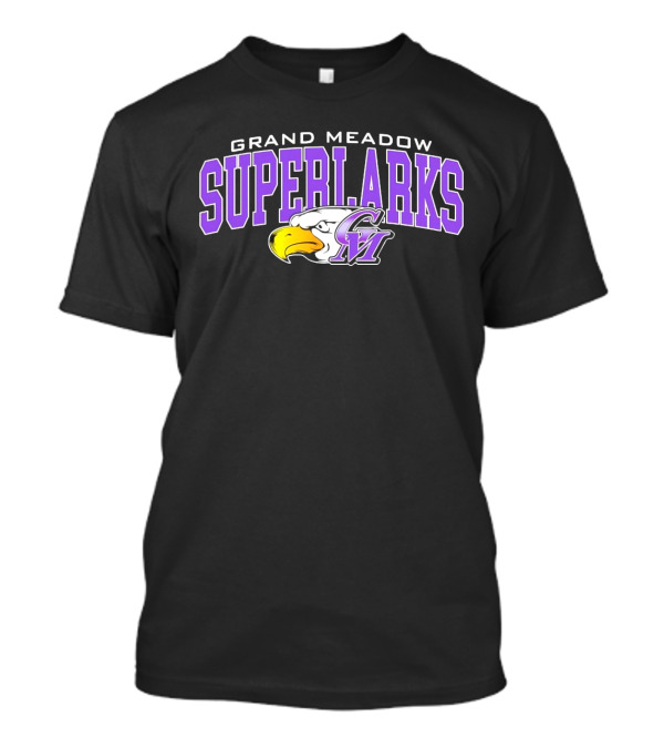 Grand Meadow Superlarks GM Eagle Logo Purple And Yellow T-Shirt