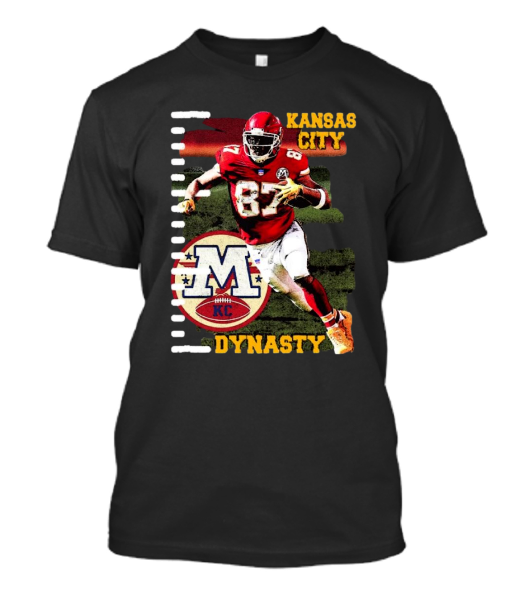 Kansas City Chiefs Travis Kelce #87 KC Dynasty Vintage T-Shirt