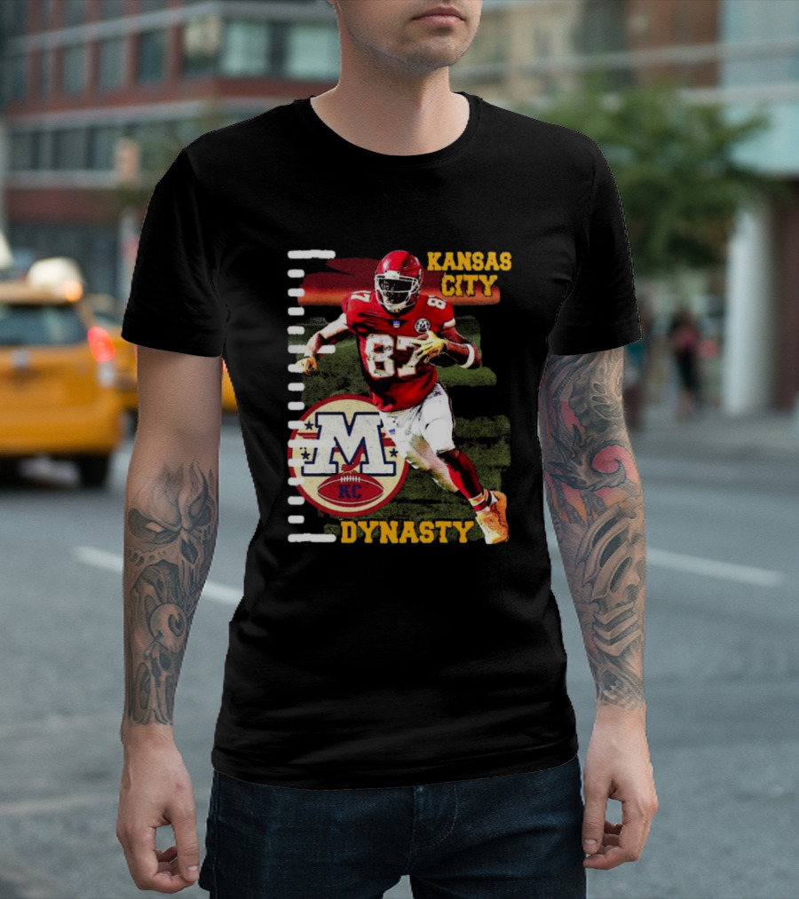 Kansas City Chiefs Travis Kelce #87 KC Dynasty Vintage T-Shirt