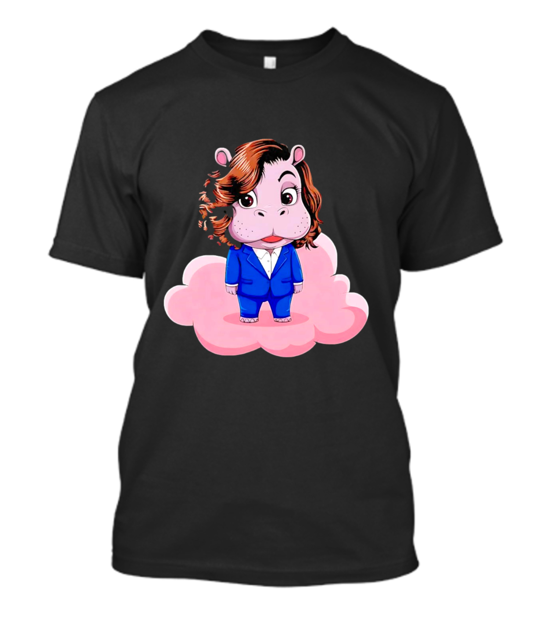 Moo Deng Hippopotamus In Blue Suit For Kamala Harris T-Shirt