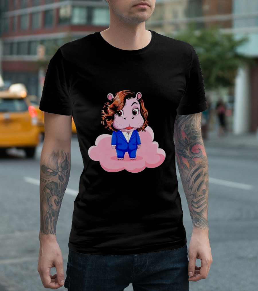 Moo Deng Hippopotamus In Blue Suit For Kamala Harris T-Shirt