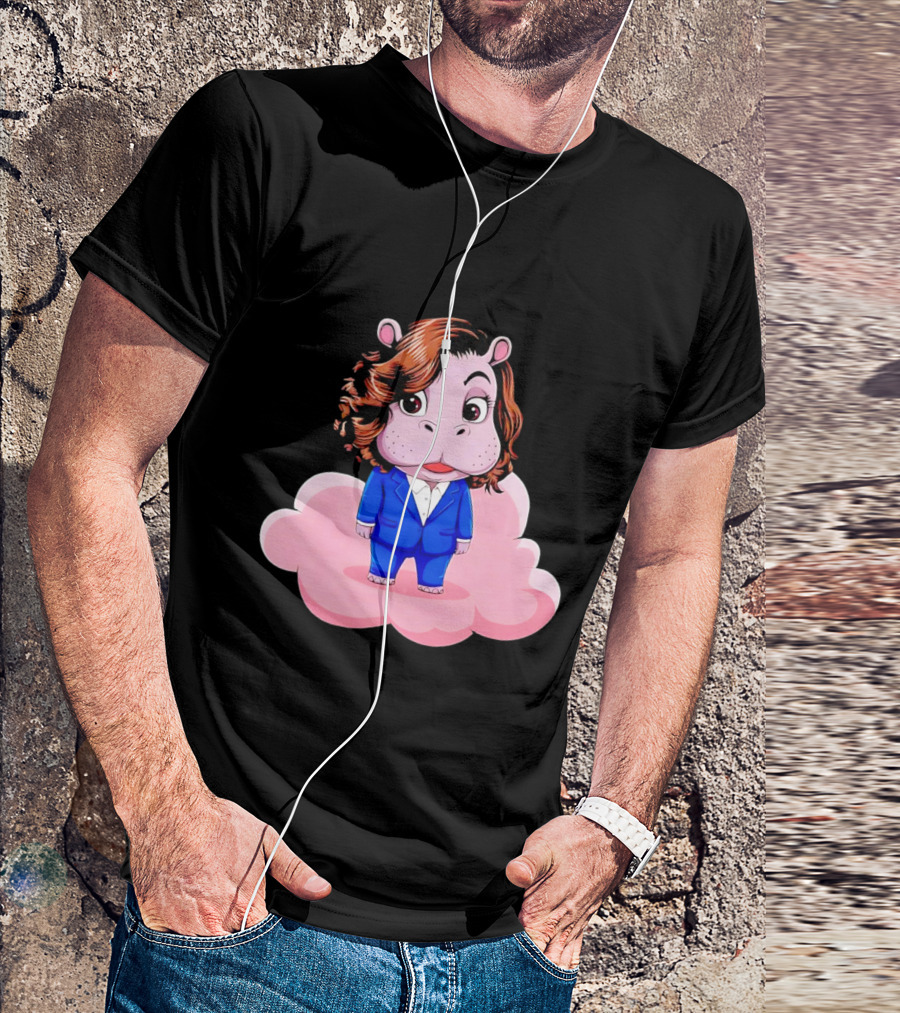 Moo Deng Hippopotamus In Blue Suit For Kamala Harris T-Shirt