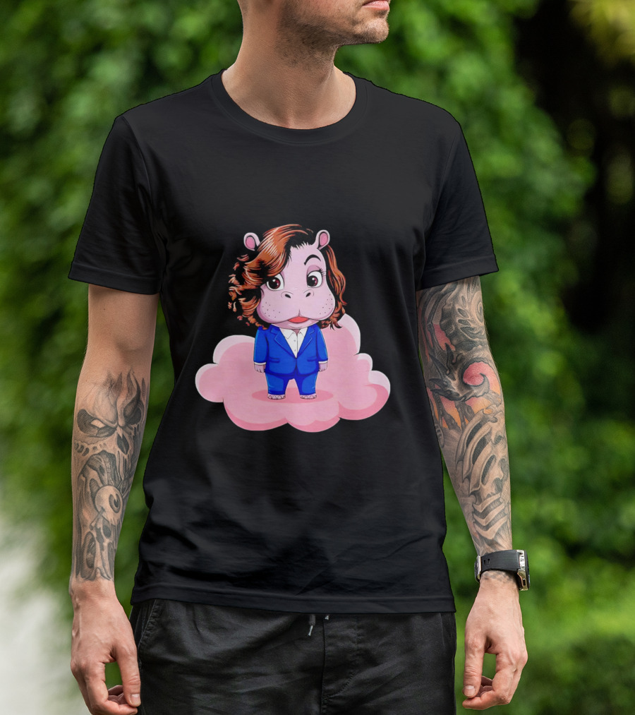 Moo Deng Hippopotamus In Blue Suit For Kamala Harris T-Shirt