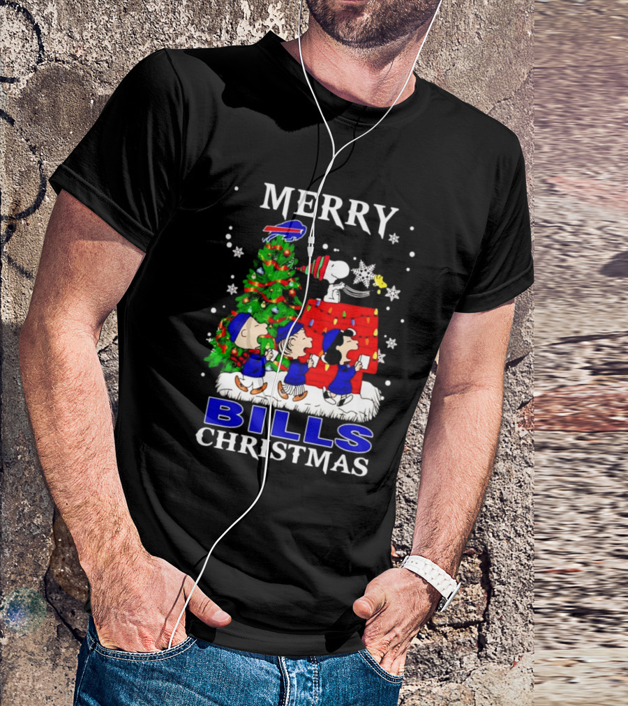 Merry Bills Christmas Peanuts Buffalo Bills T-Shirt