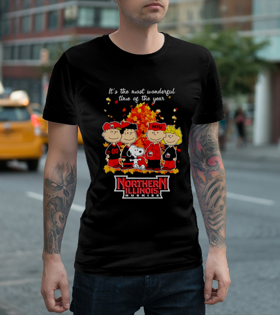 It's the Most Wonderful Time Northern Illinois Huskies Peanuts Fall T-Shirt