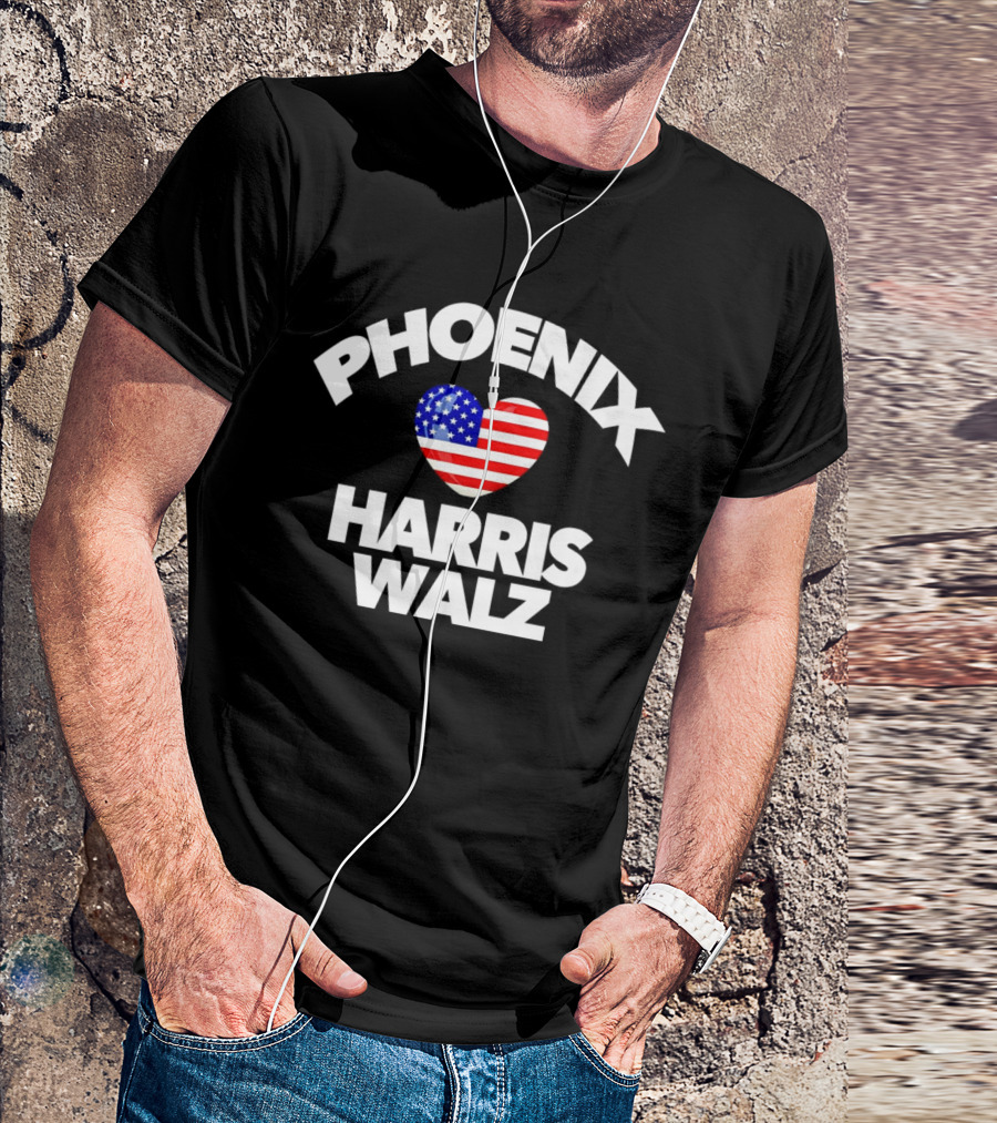 Phoenix USA Flag Love Harris Walz T-Shirt