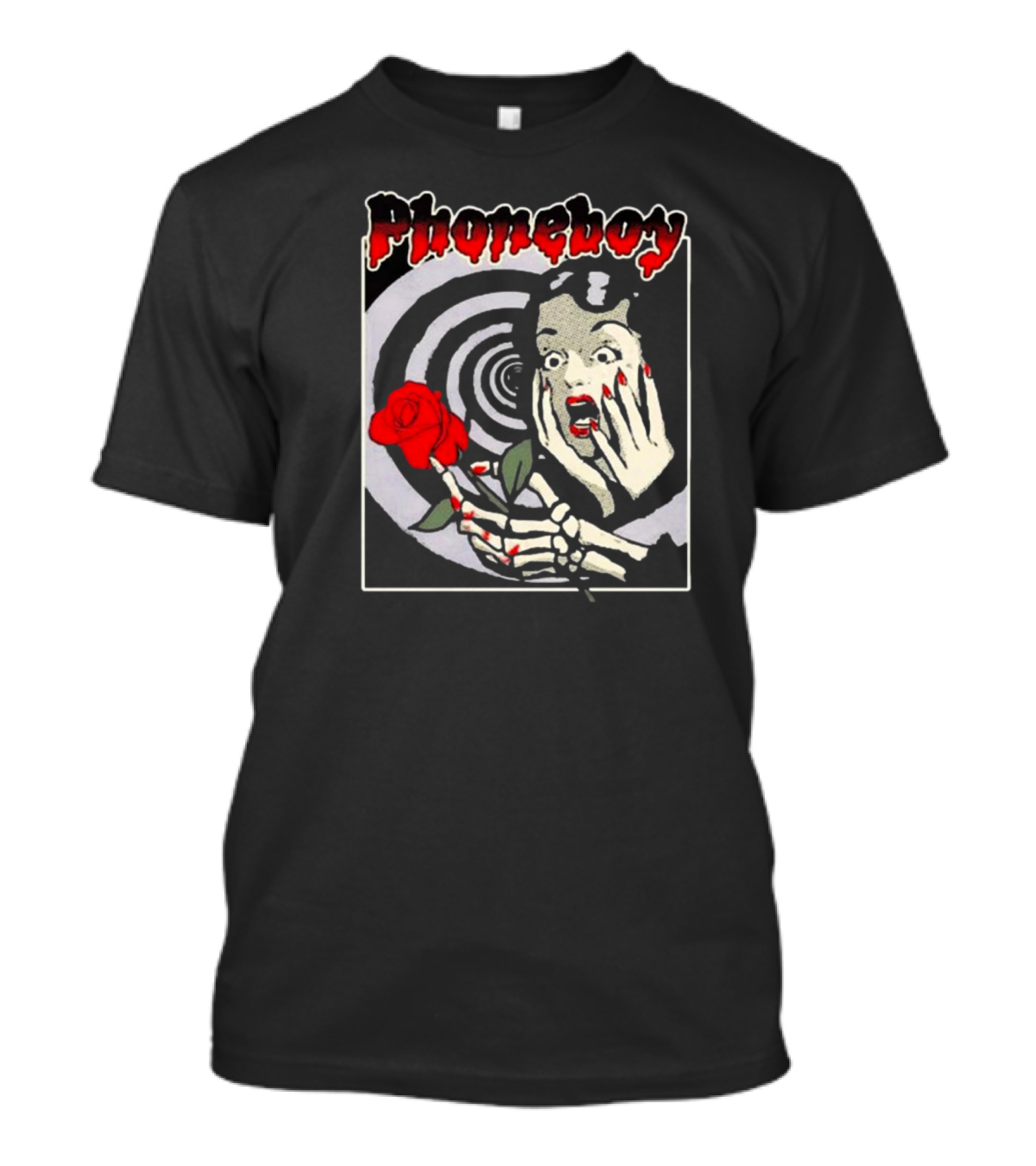Phoneboy Skeleton Horror Rose Spiral Scream T-Shirt