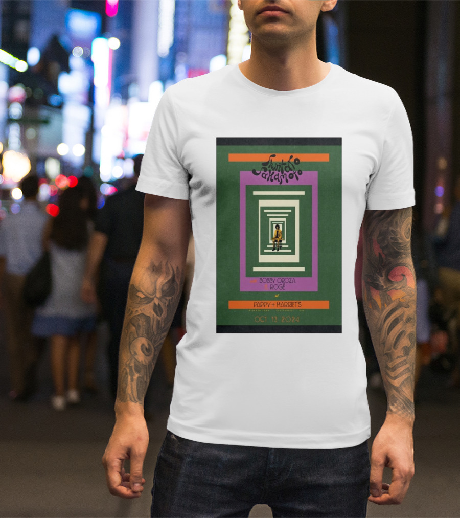 Junto Akaramo With Bobby Oroza And Rogê At Pappy + Harriet's Pioneertown CA Oct 13 T-Shirt
