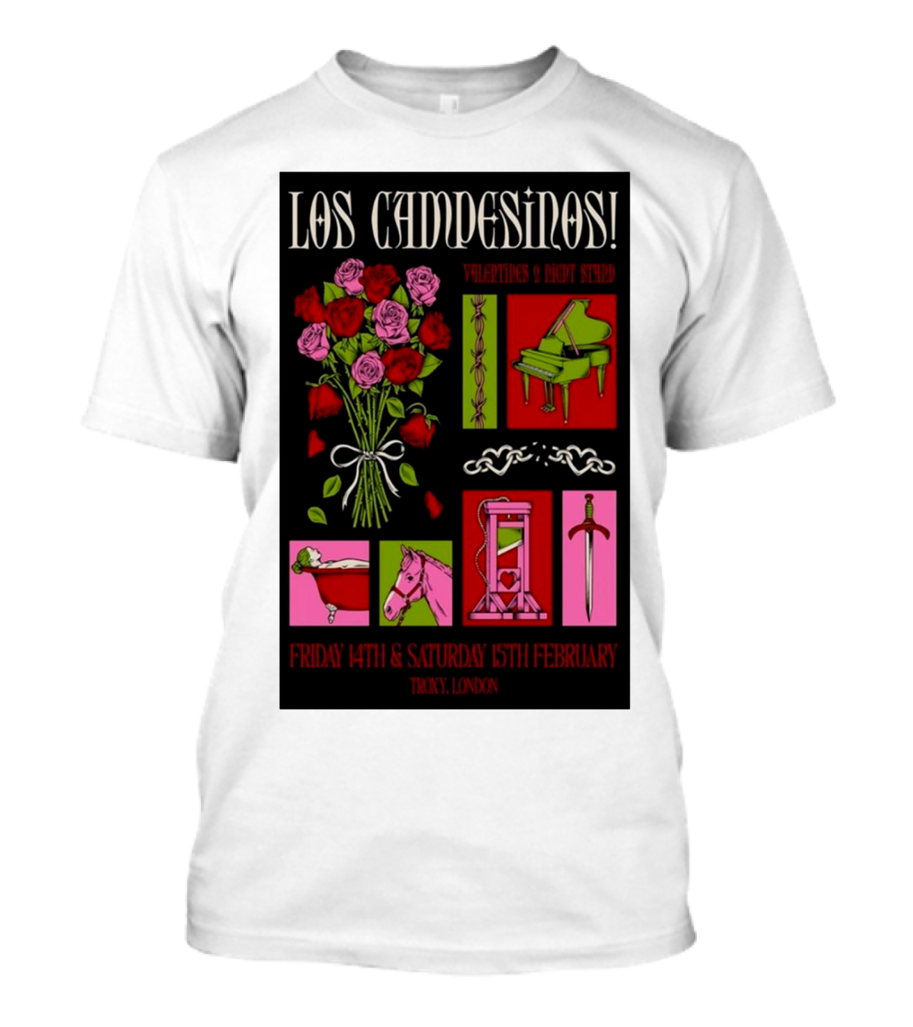 Los Campesinos Valentines Night Stand Troxy London February 14th And 15th 2025 T-Shirt