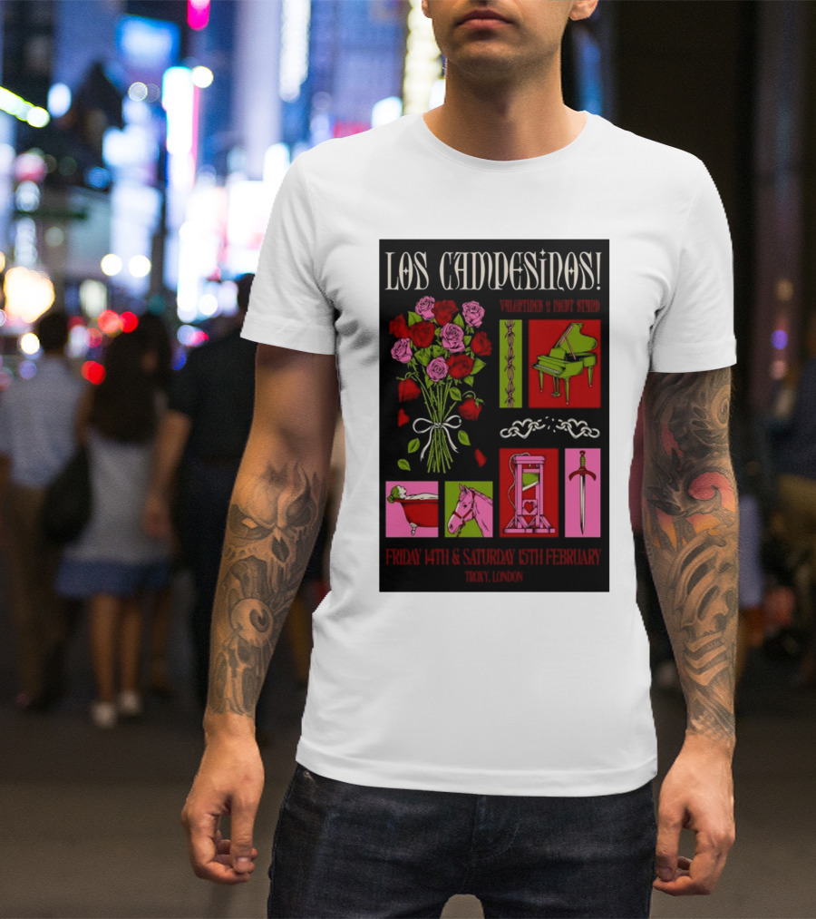 Los Campesinos Valentines Night Stand Troxy London February 14th And 15th 2025 T-Shirt