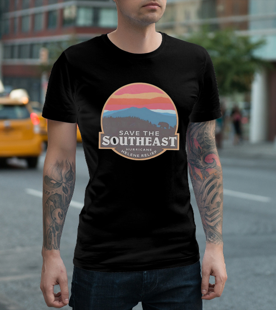 Save the Southeast Hurricane Helene Relief Mountains and Forest Scenery T-Shirt