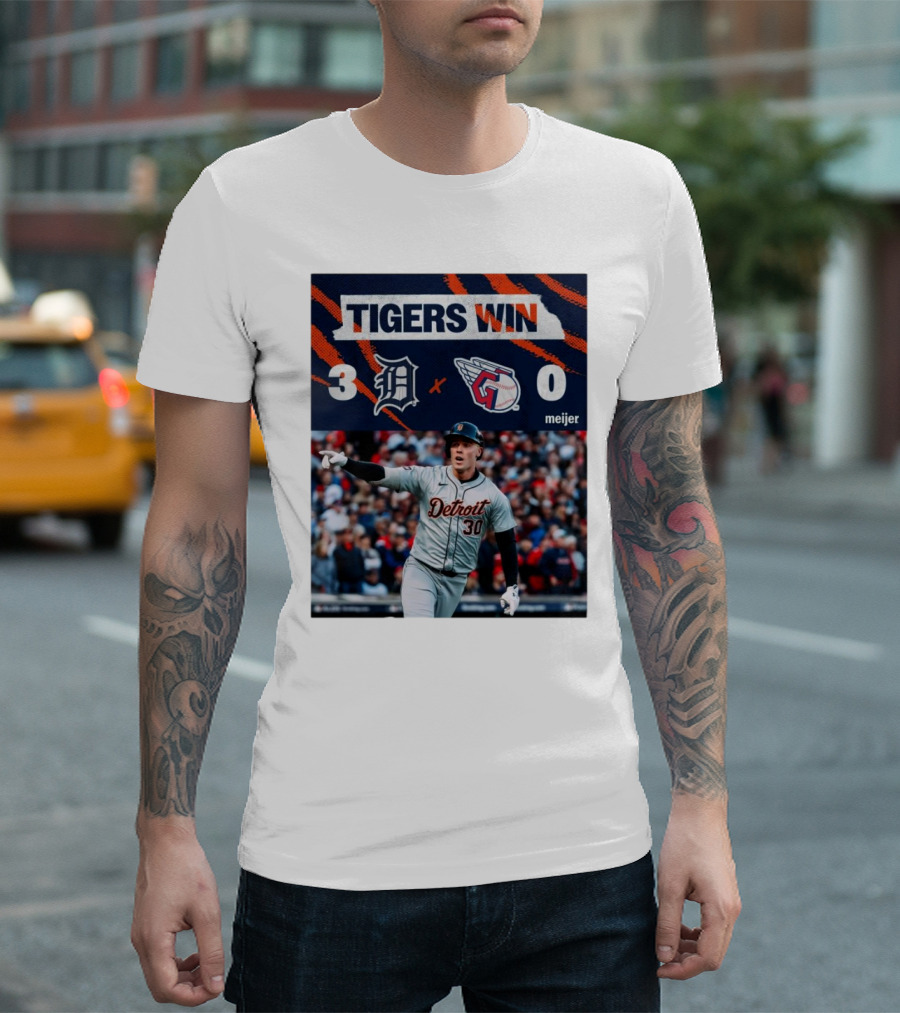 Tigers Win Detroit 3-0 Guardians Meijer T-Shirt