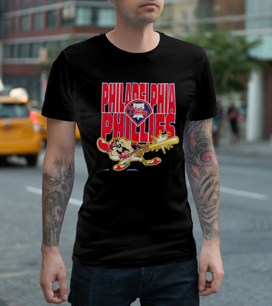 Philadelphia Phillies Tasmanian Devil Taz MLB 1995 Jersey T-Shirt