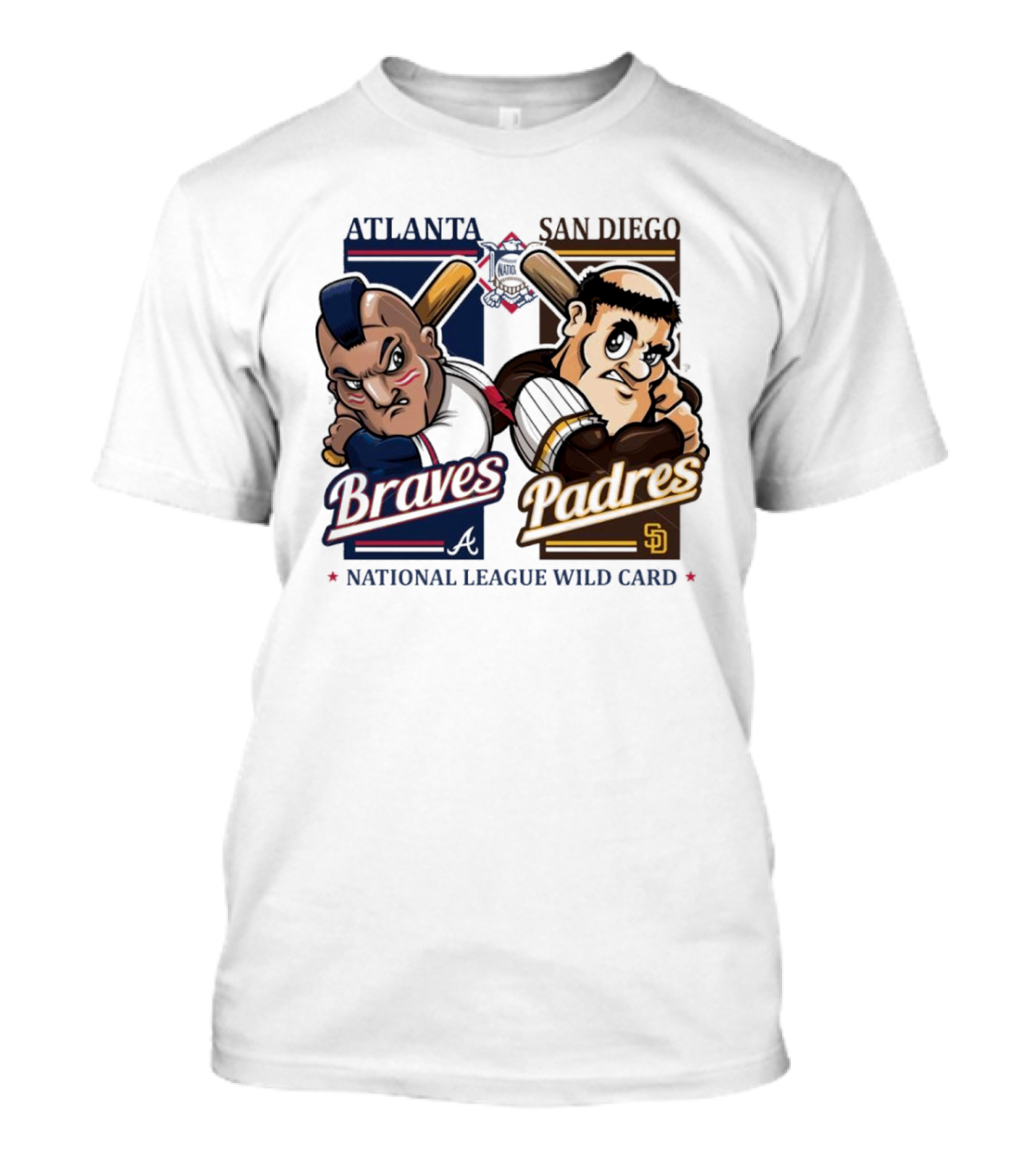 Atlanta Braves Vs San Diego Padres National League Wild Card 2024 Mascots T-Shirt