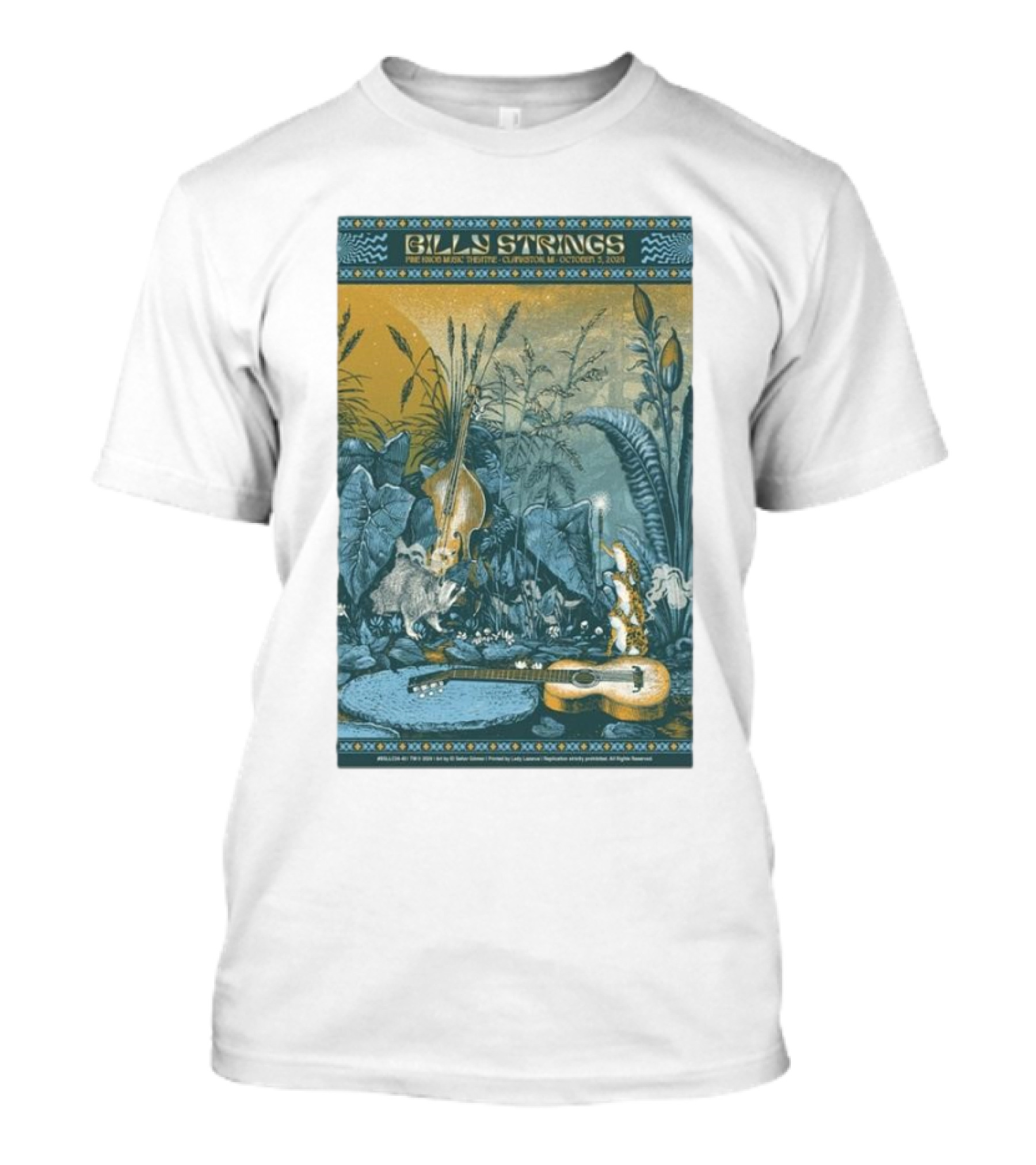 Billy Strings At Pine Knob Music Theatre October 5, 2024 Clarkston MI Vintage Nature Scene T-Shirt