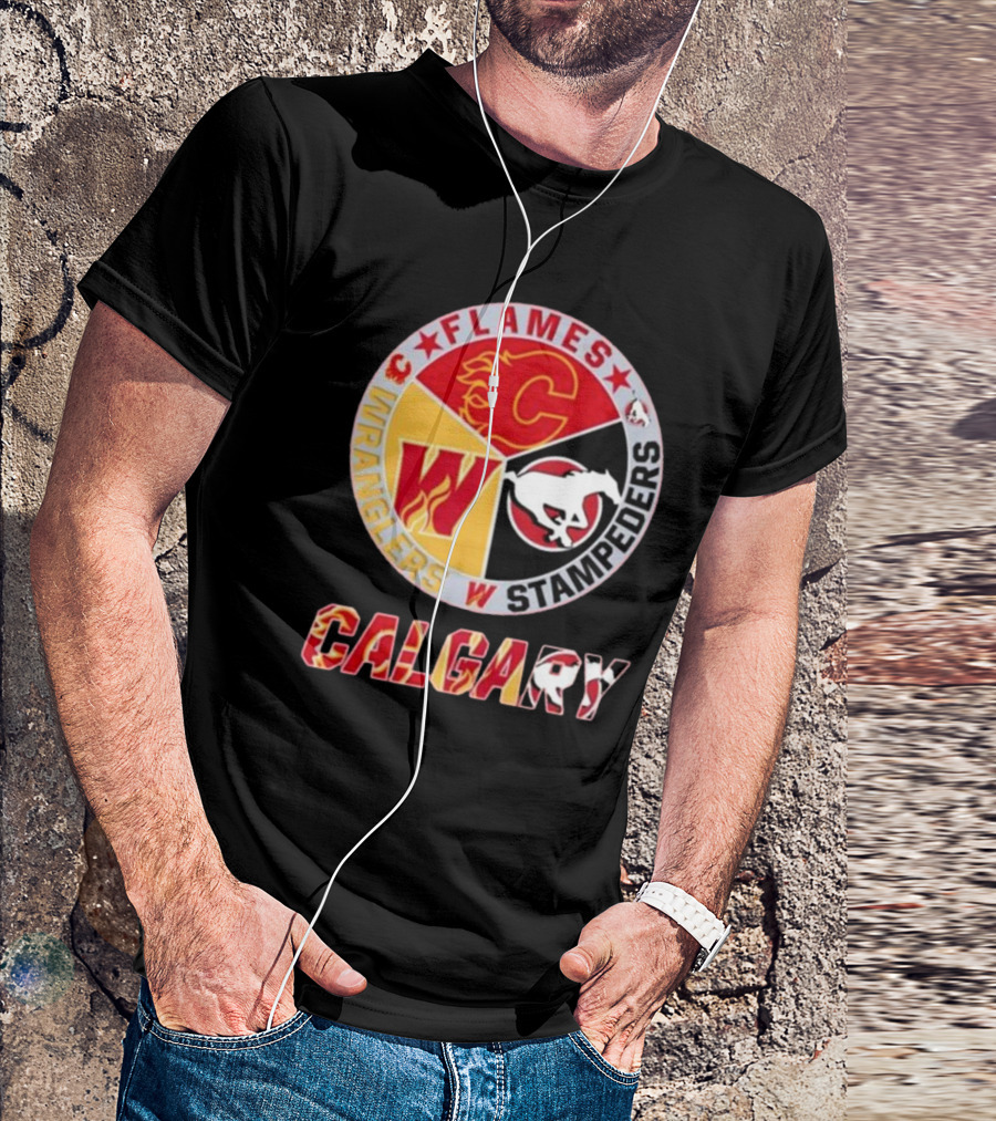 Calgary Flames Wranglers Stampeders T-Shirt