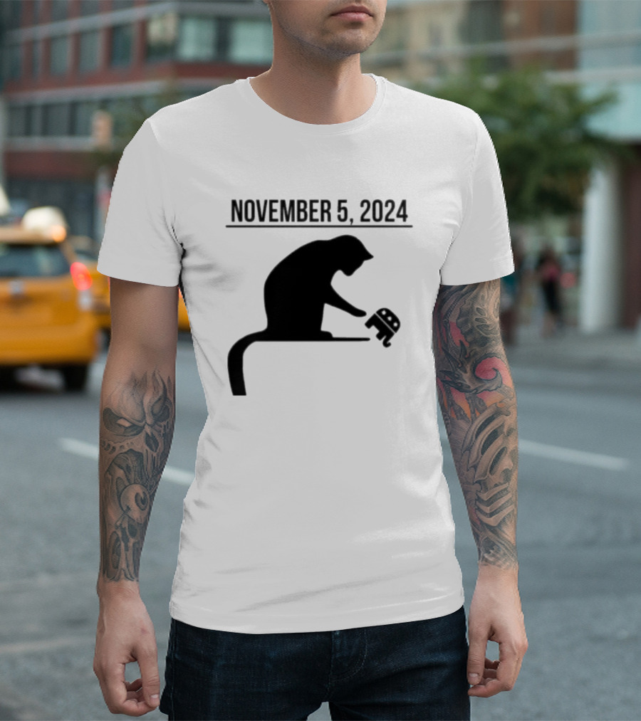 November 5 2024 Cat Knocking Elephant Republican T-Shirt