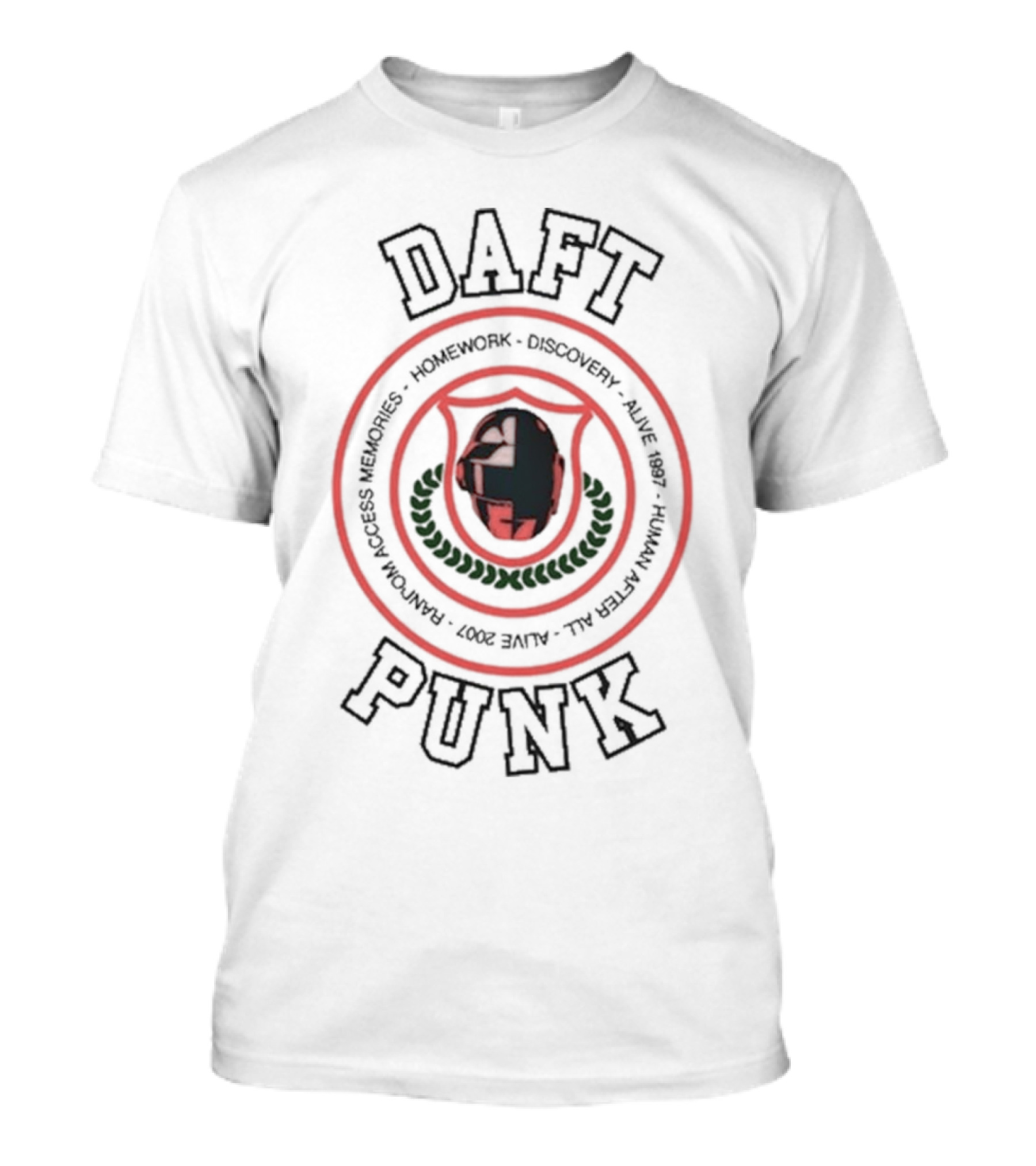 DAFT PUNK Collegiate Homework Discovery Alive 1997 Human After All Random Access Memories Alive 2007 T-Shirt