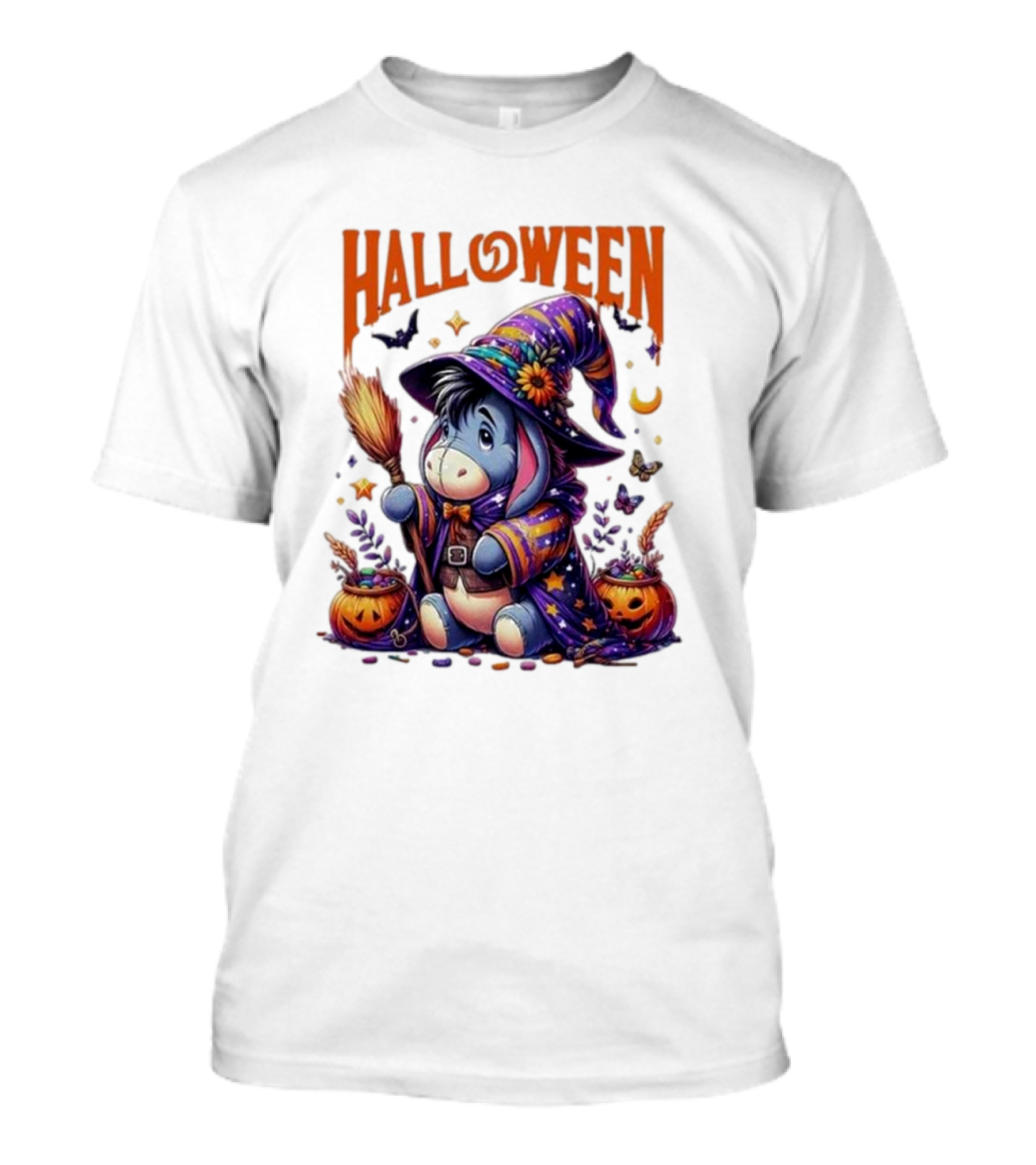 Halloween Eeyore Witch Winnie The Pooh Cartoon T-Shirt