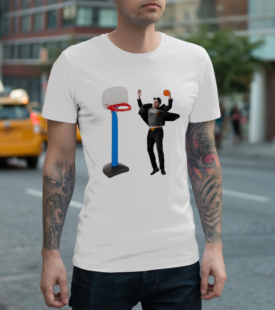 Lil’ Elon Musk Dunking on Basketball Hoop T-Shirt