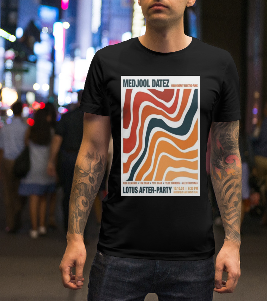 Medjool Datez High-Energy Electro-Funk Lotus After-Party October 10 2024 Wilmington NC Greenfield Lake Yacht Club T-Shirt