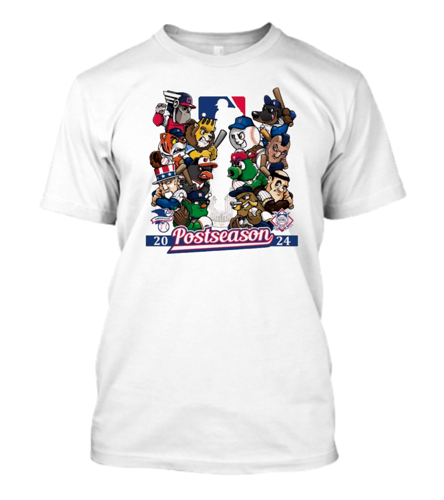 Postseason 2024 Major League Baseball Playoff Mascots T-Shirt