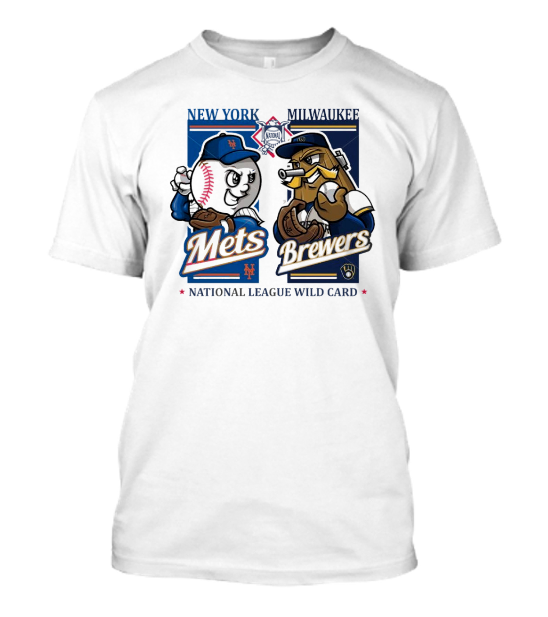 New York Mets Vs Milwaukee Brewers National League Wild Card 2024 Mascots T-Shirt