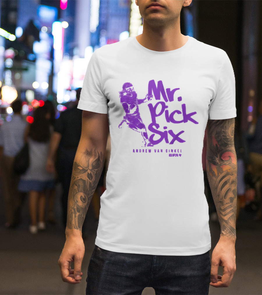 Andrew Van Ginkel Mr. Pick Six NFLPA T-Shirt