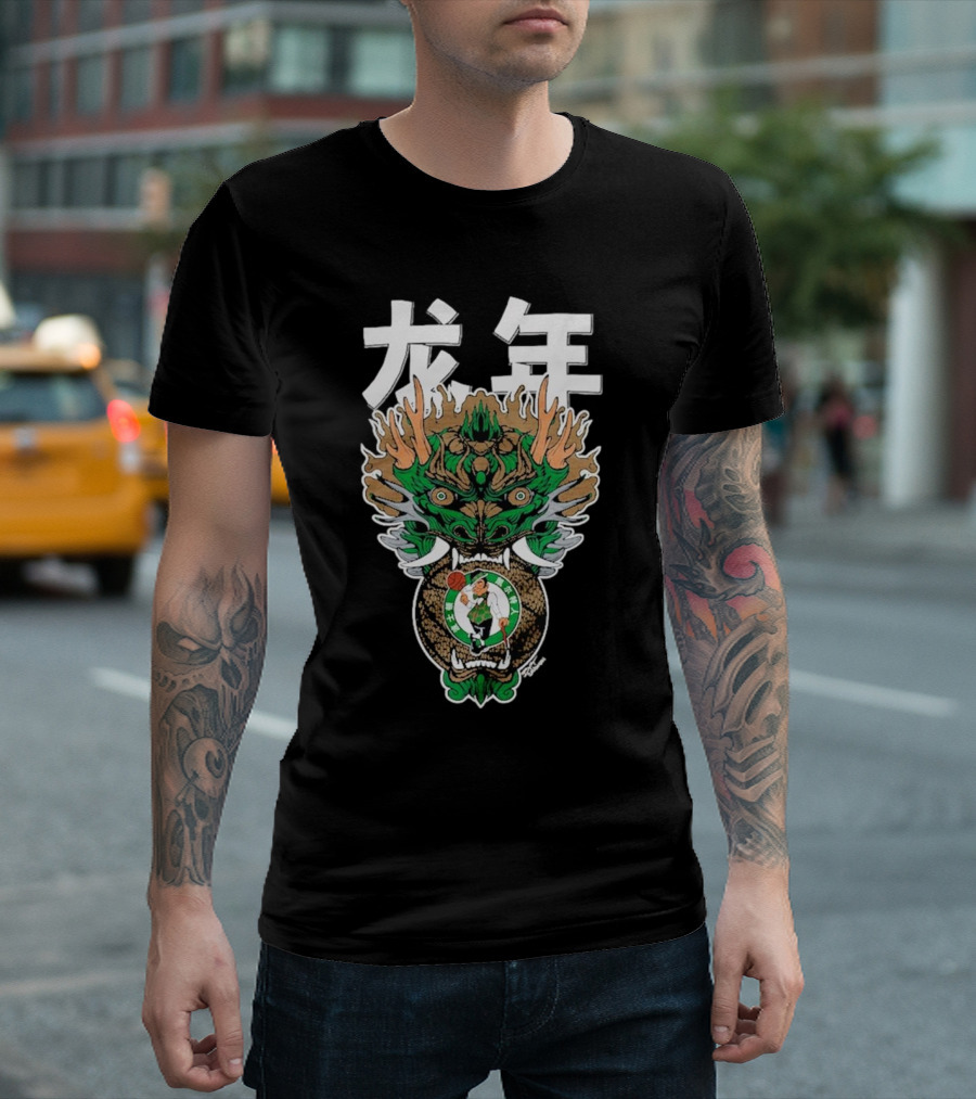 Hyperfly Heather Black Boston Celtics Year of the Dragon Lunar New Year Collection 龙年 T-Shirt