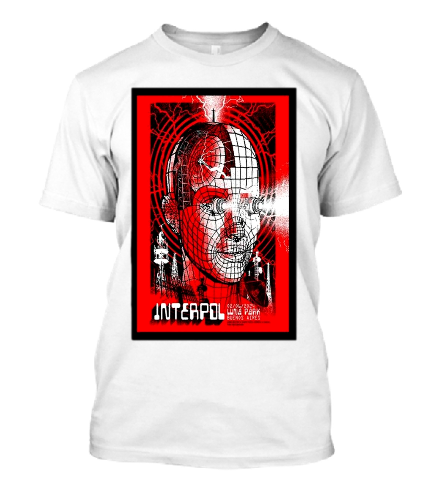 Interpol Buenos Aires Luna Park Jun 2 2024 Robot Grid T-Shirt