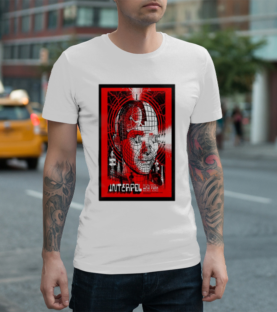 Interpol Buenos Aires Luna Park Jun 2 2024 Robot Grid T-Shirt